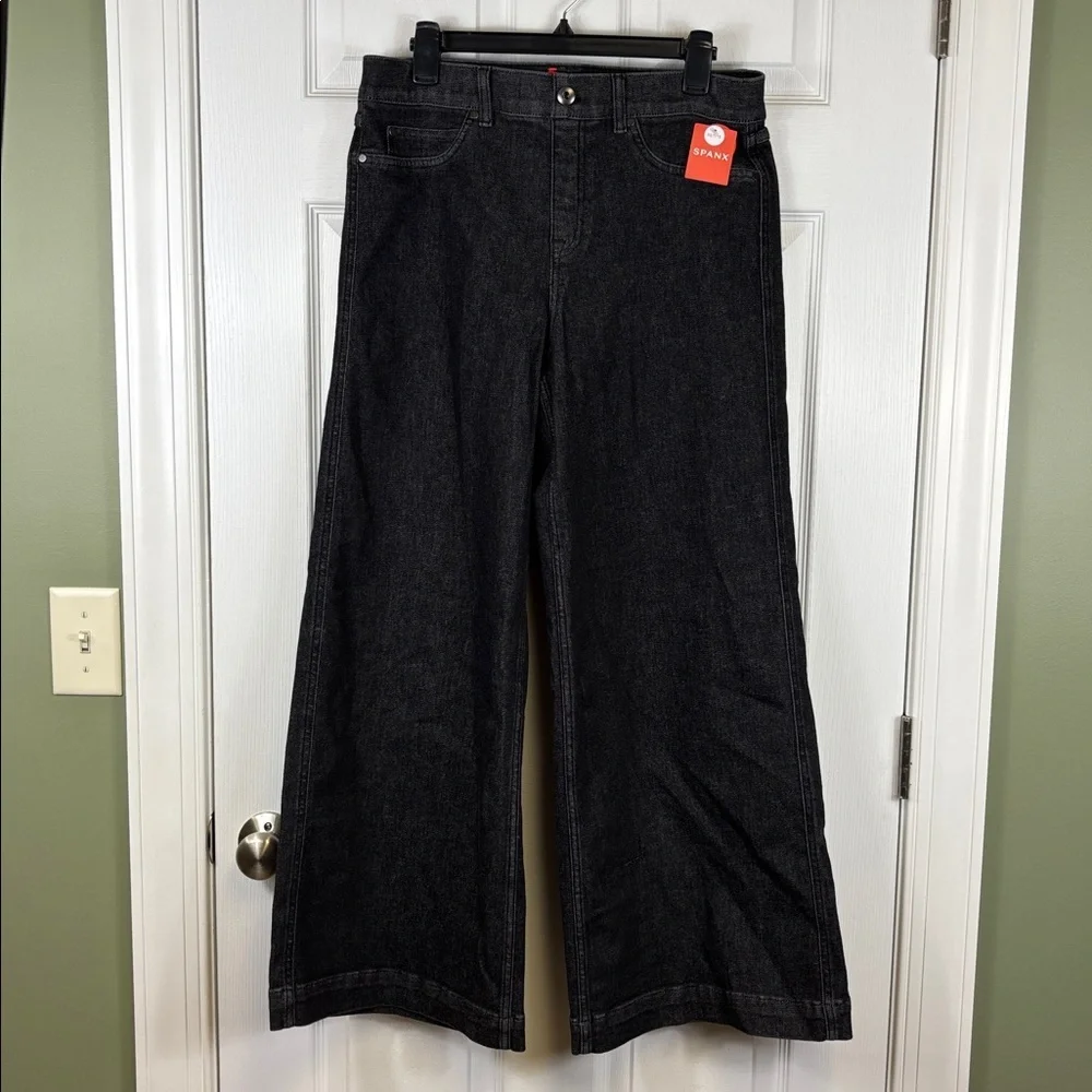 NWT Spanx wide leg charcoal jeans sz xl petite